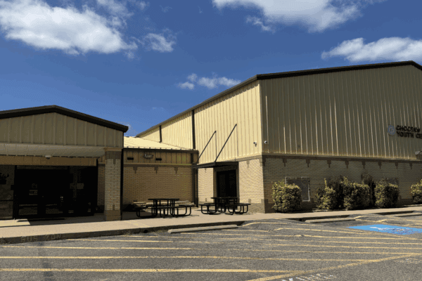 The front view of the Youth Center building.